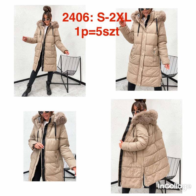 Plaszcze damkie zimowe Roz S-2XL, 1 Kolor Paczka 5 szt